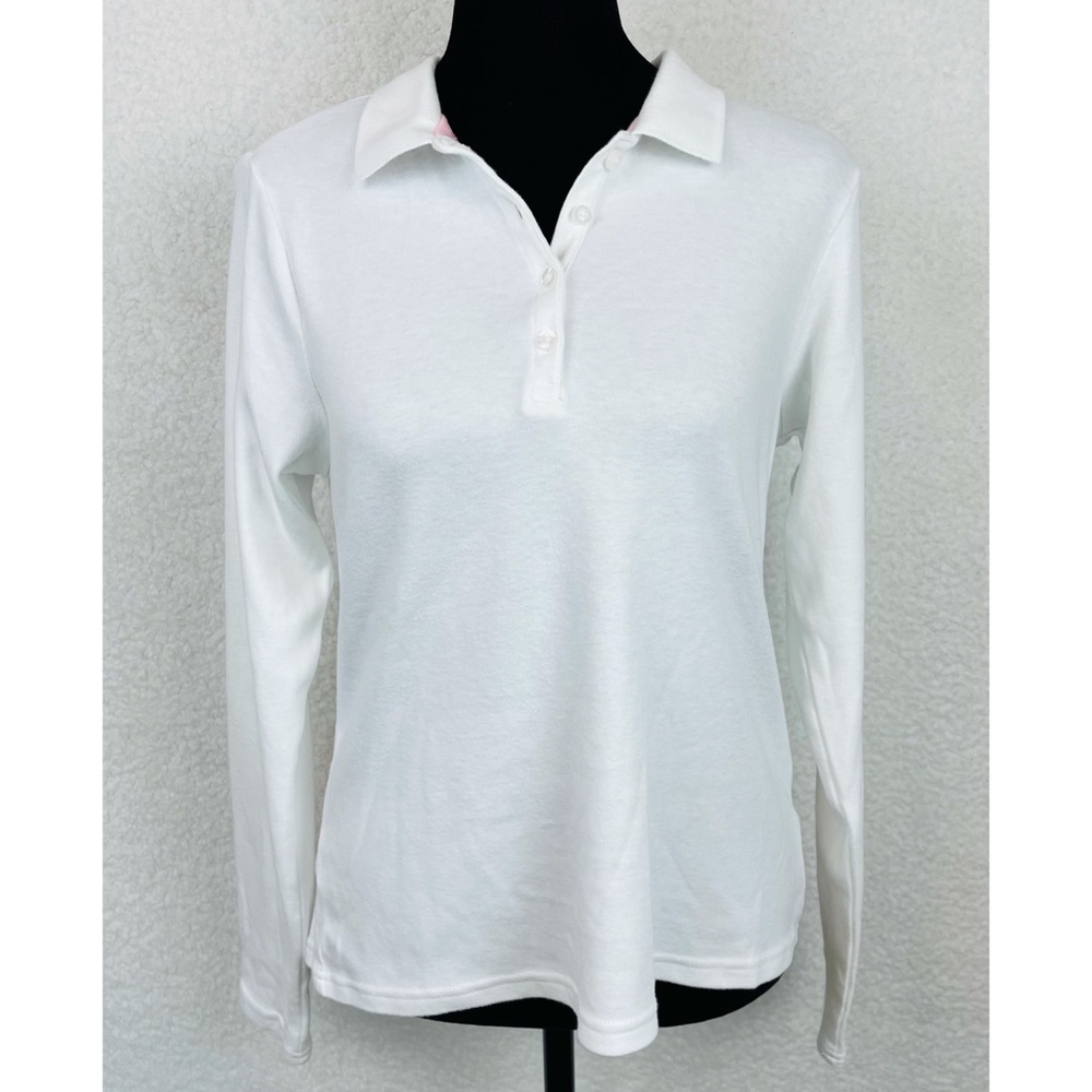 WONDER NATION • White Long Sleeve Polo Shirt, XXL - Picture 2 of 14